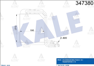 Volkswagen T5 Kalorifer Radyatörü
